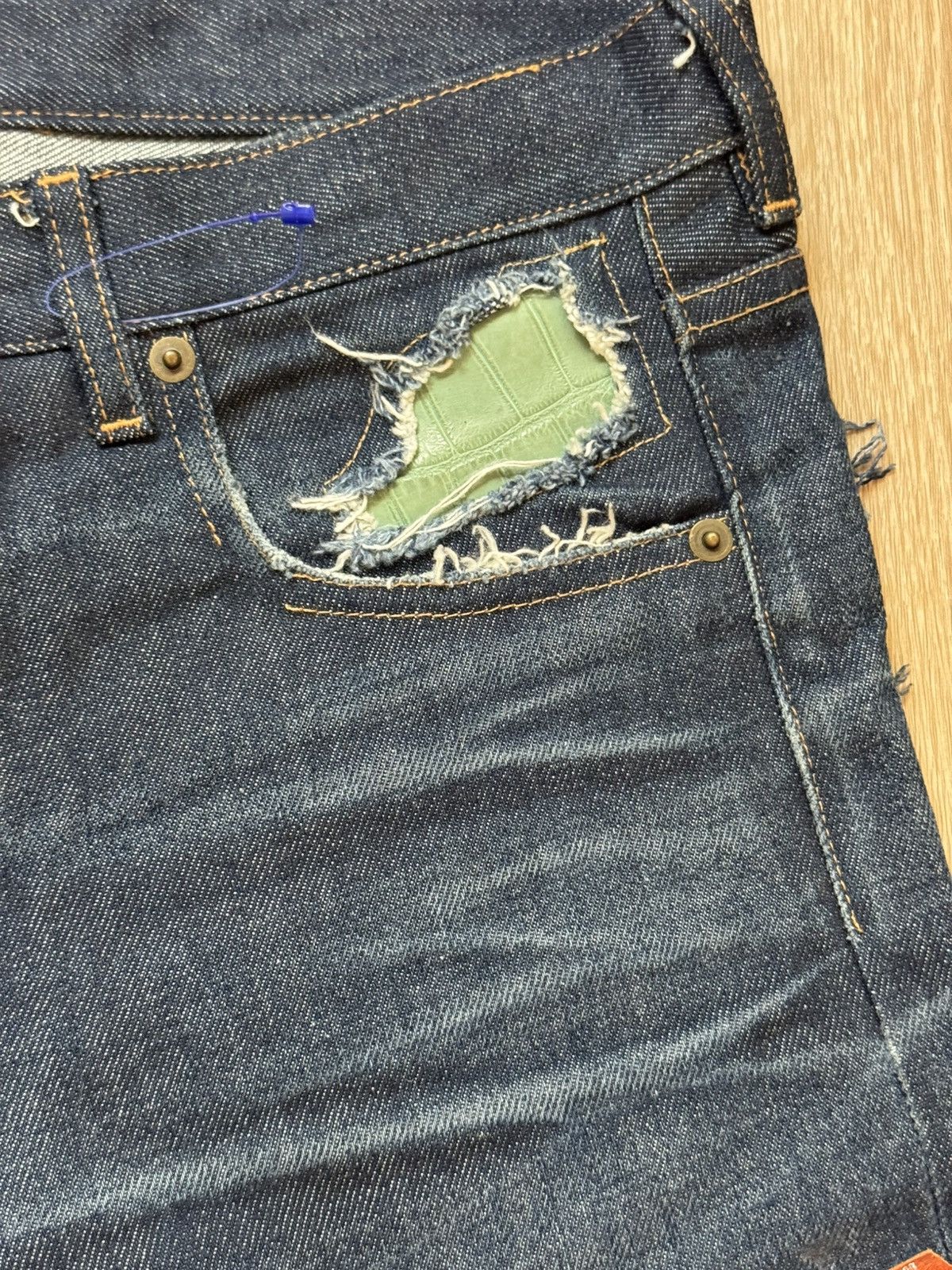 Japanese Brand × Vintage Amercian T.S.O.L patch work croc/snake leather patchwork Size US 29 - 3 Thumbnail