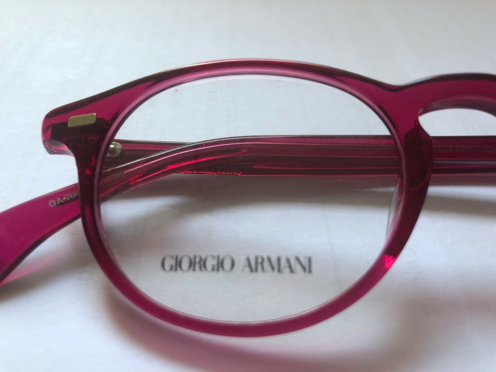 Giorgio Armani Giorgio Armani raspberry pink round demo eyeglass frame Size ONE SIZE - 3 Thumbnail