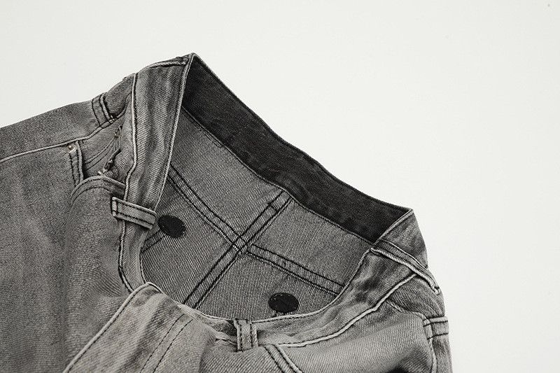 Jean American retro washed grey vibe ripped jeans for men Size US 32 / EU 48 - 4 Thumbnail