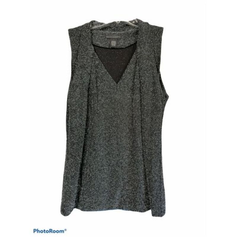 Vintage Grace Element Black Metallic Blouse Sleeveless Elegance Size S / US 4 / IT 40 - 6 Thumbnail