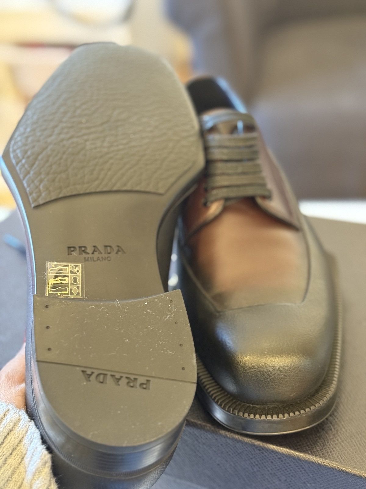 Prada Prada Rubber Dipped Oxfords Brown Size US 9.5 / EU 42-43 - 3 Thumbnail