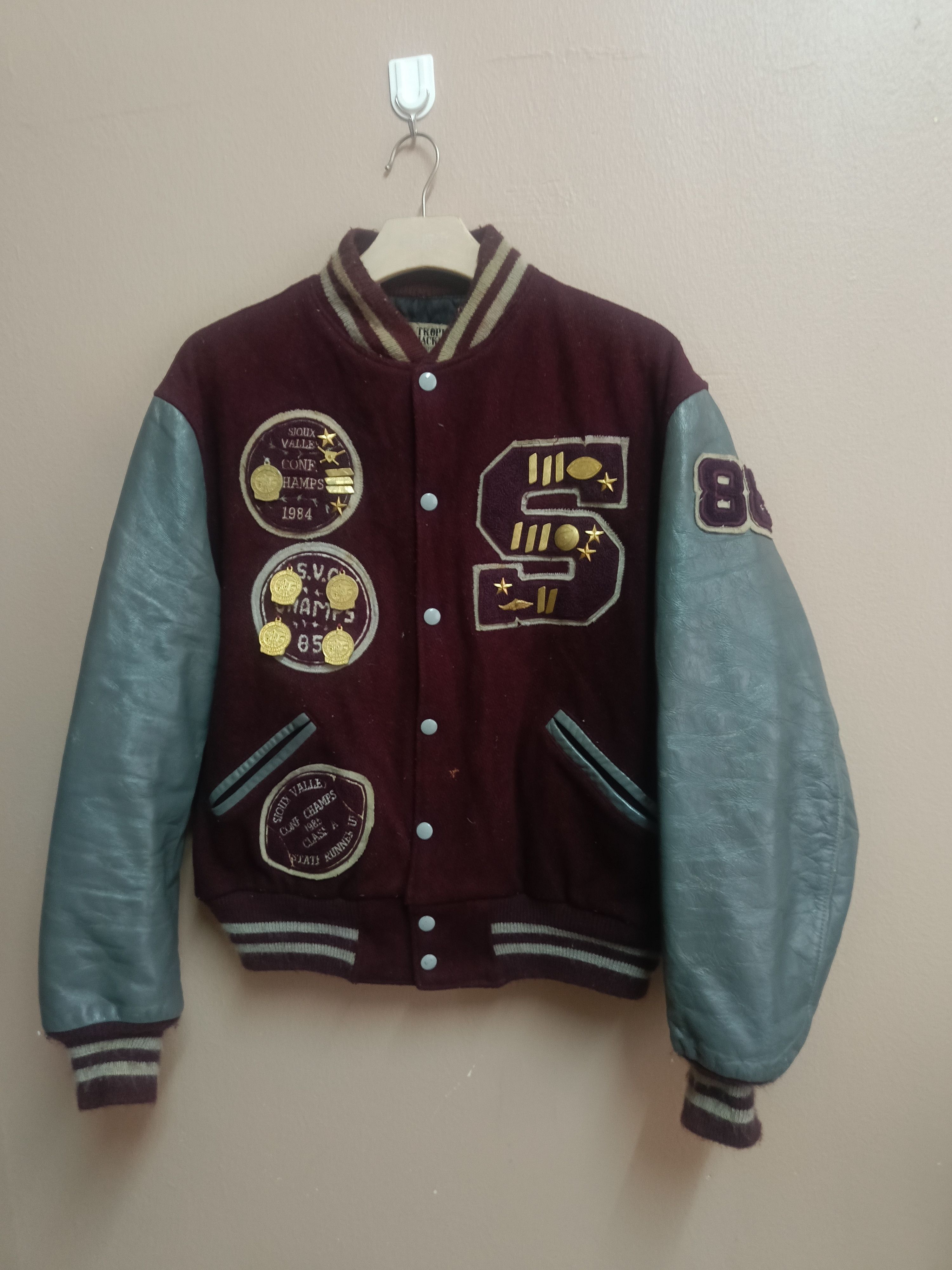 MLB × Vintage Rare Vtg 80s Letterman Varsity Jostens Trophy Jacket Size US M / EU 48-50 / 2 - 1 Thumbnail