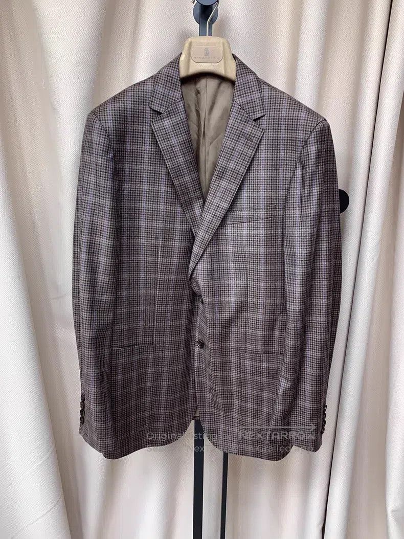 Loro Piana Loro Piana Caramel Brown Gentleman Check Wool Suit Size 50L - 9 Thumbnail