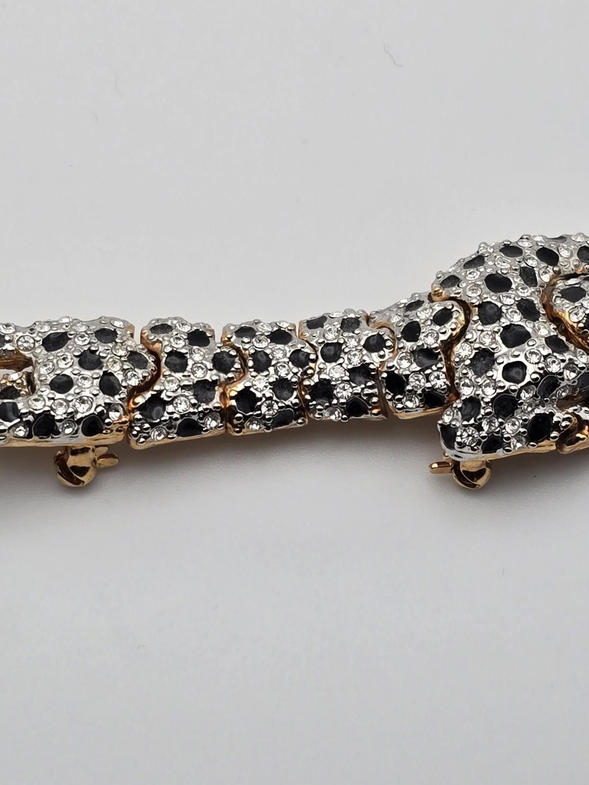 Other Vintage Articulated Leopard Rhinestone Brooch Green Eyes Size ONE SIZE - 3 Thumbnail