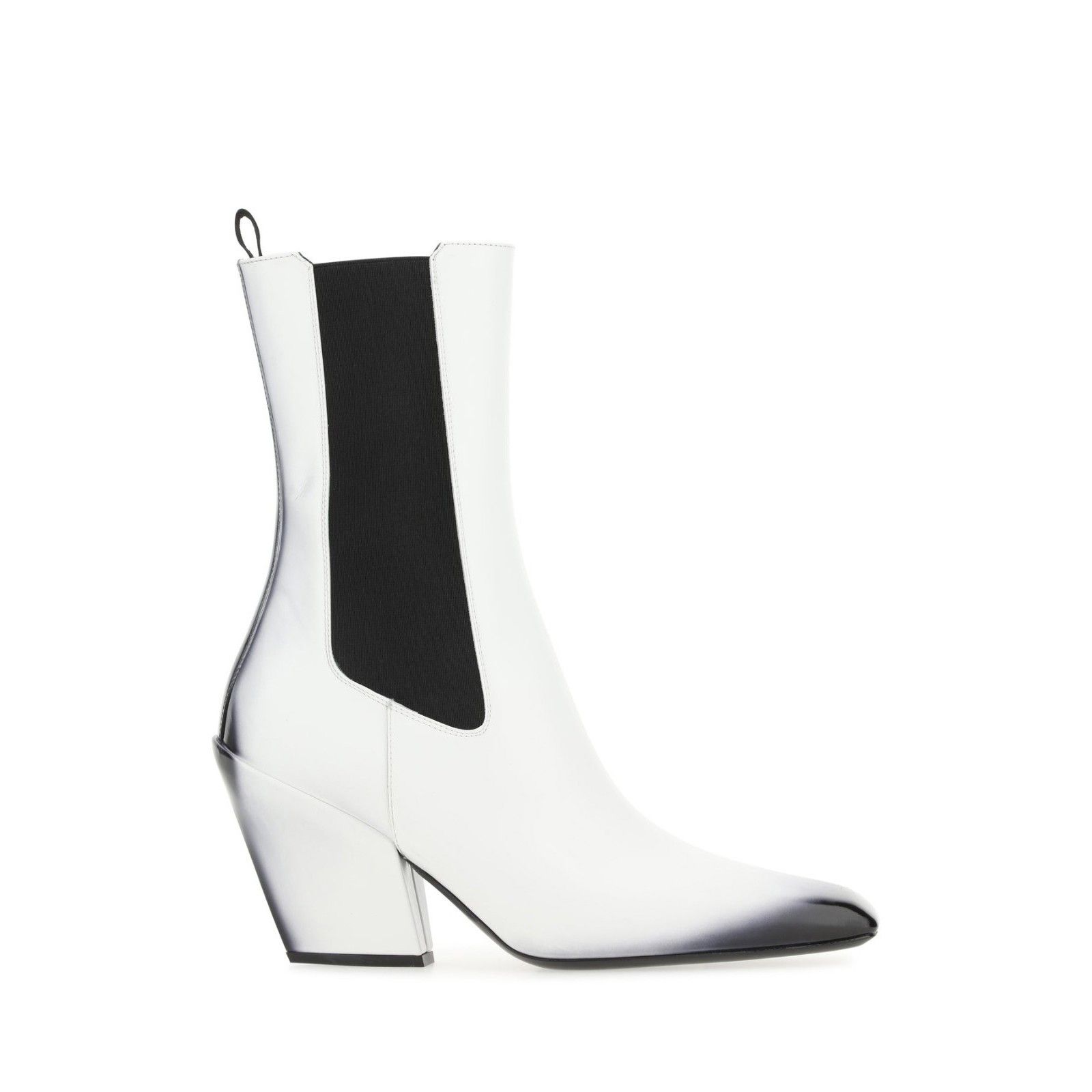 Prada PRADA White Leather 100mm Heel Boots New And Authentic (Wome Size US 6 / IT 36 - 1 Thumbnail
