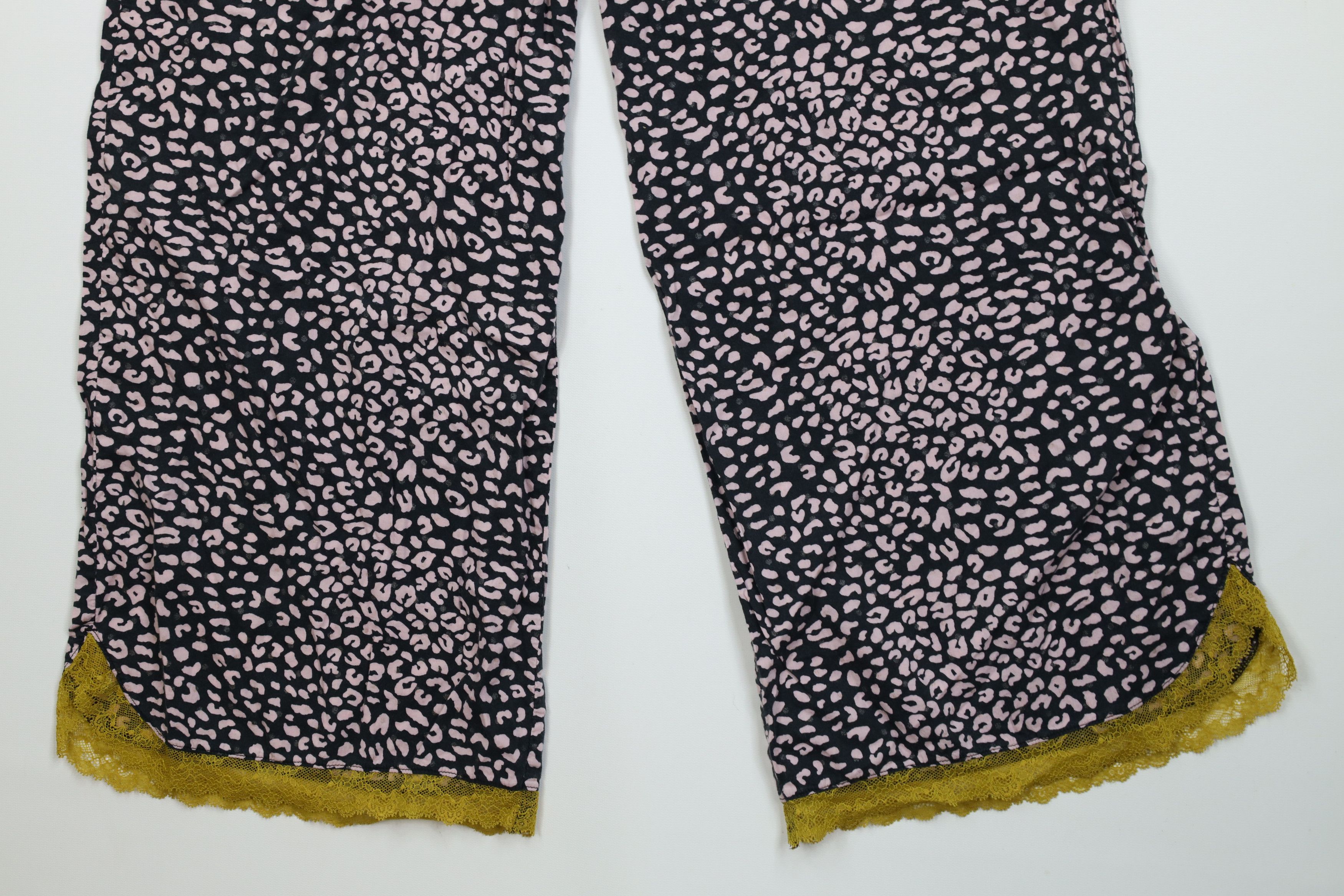 Vintage Victorias Secret Leopard Lace Trim Wide Leg Pajama Pants Size 28" / US 6 / IT 42 - 4 Thumbnail