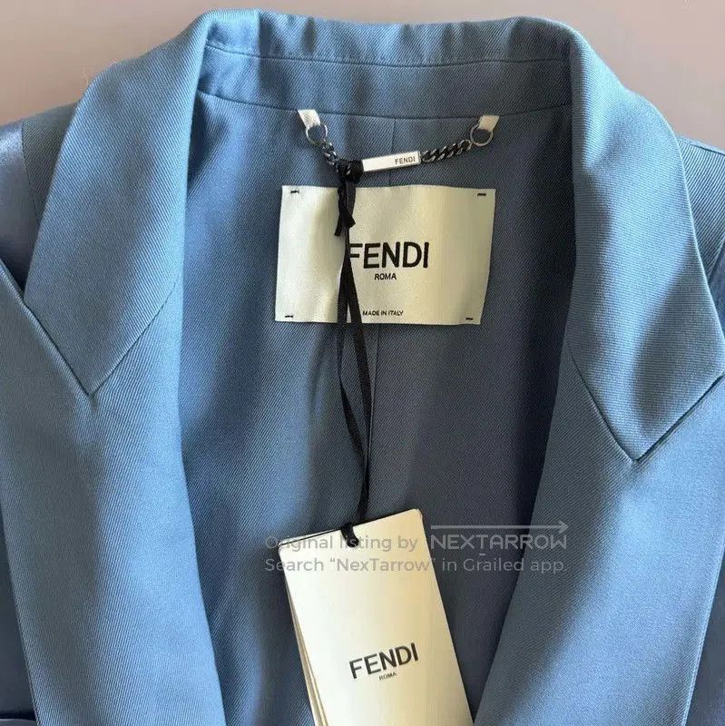 Fendi Fendi Blue Cotton Blend Cropped Jacket . Size XS / US 0-2 / IT 36-38 - 4 Thumbnail