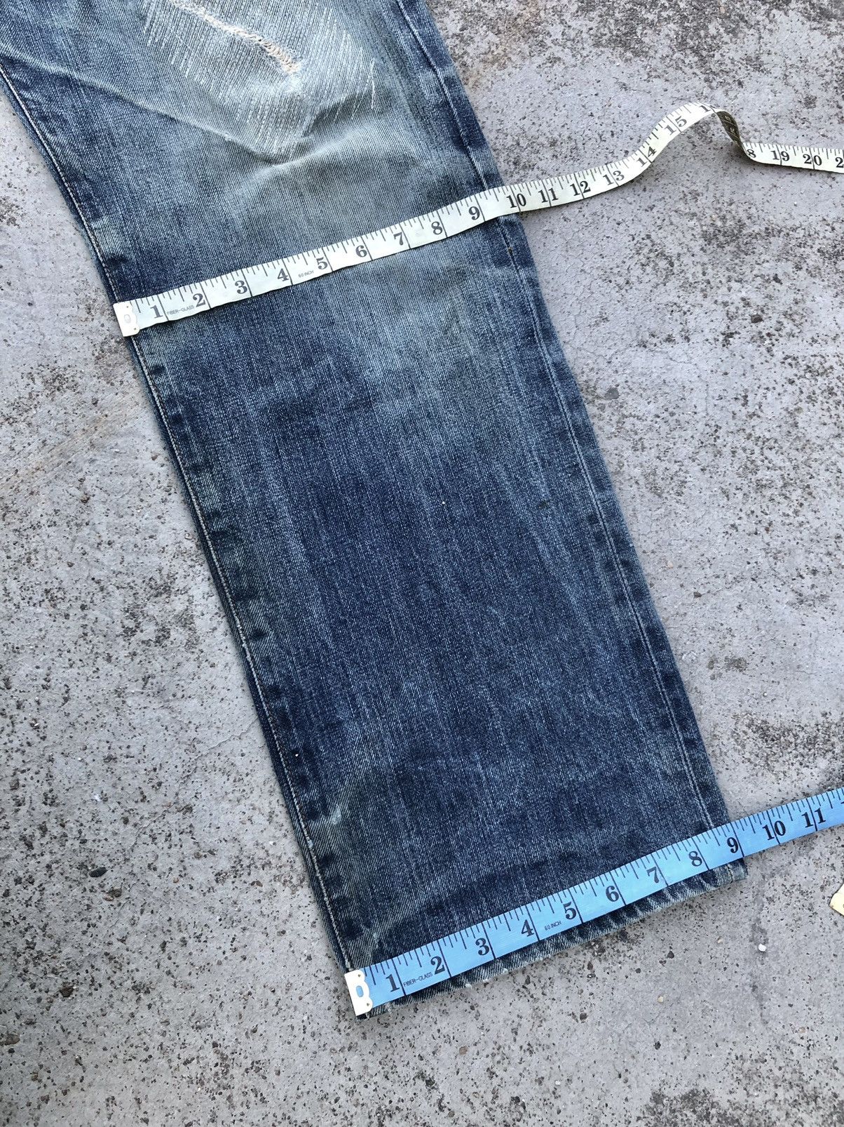 Uniqlo WIDE LEG⚡️⚡️VINTAGE UNIQLO SELVEDGE DISTRESSED DENIM Size US 34 / EU 50 - 10 Thumbnail