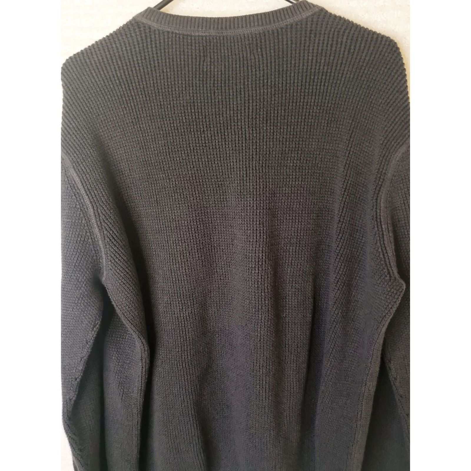 Vintage G.H. Bass & Co Henley Pullover Sweater Mens L Dark Gray Ribbed Knit Mock Neck Long Sleeve Casual Wear Regular Fit Size US L / EU 52-54 / 3 - 7 Thumbnail