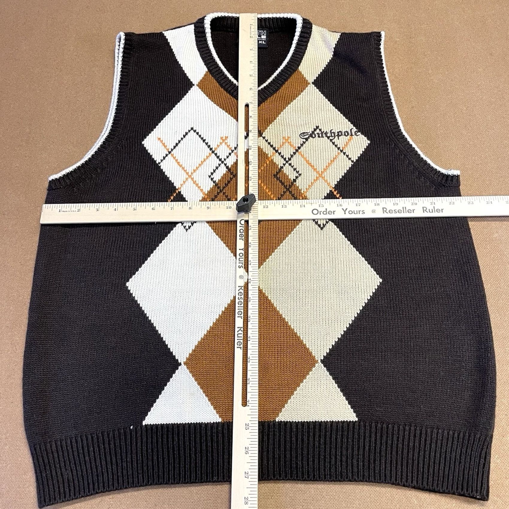 Southpole VINTAGE Southpole Knit Vest Adult XL Brown Argyle Y2K Mens Sweater Vest Size US XL / EU 56 / 4 - 6 Thumbnail