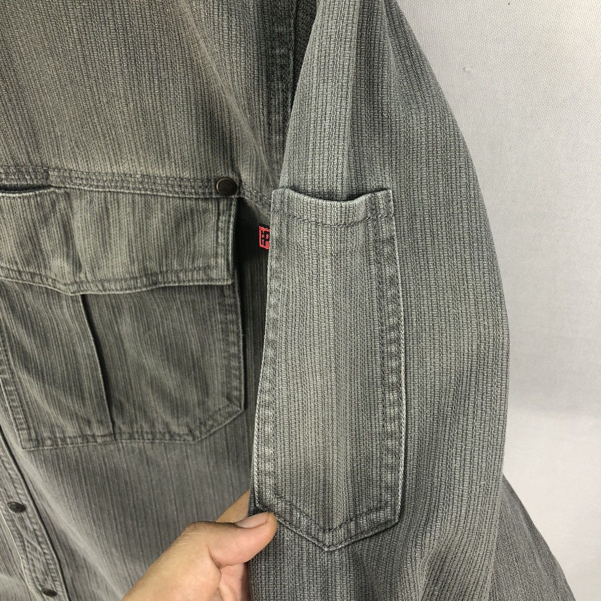 Japanese Brand Vintage 00’s Hop-Scot Faded Denim Work Shirt Size US M / EU 48-50 / 2 - 9 Thumbnail