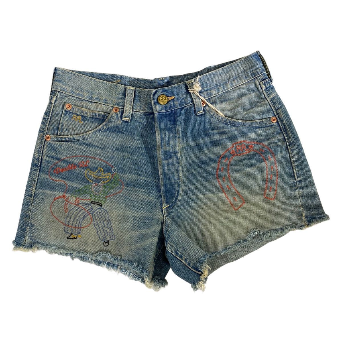 RRL Ralph Lauren × Ralph Lauren rrl ralph lauren western rodeo embroidered boy fit shorts Size 25" / US 0 / IT 36 - 3 Thumbnail