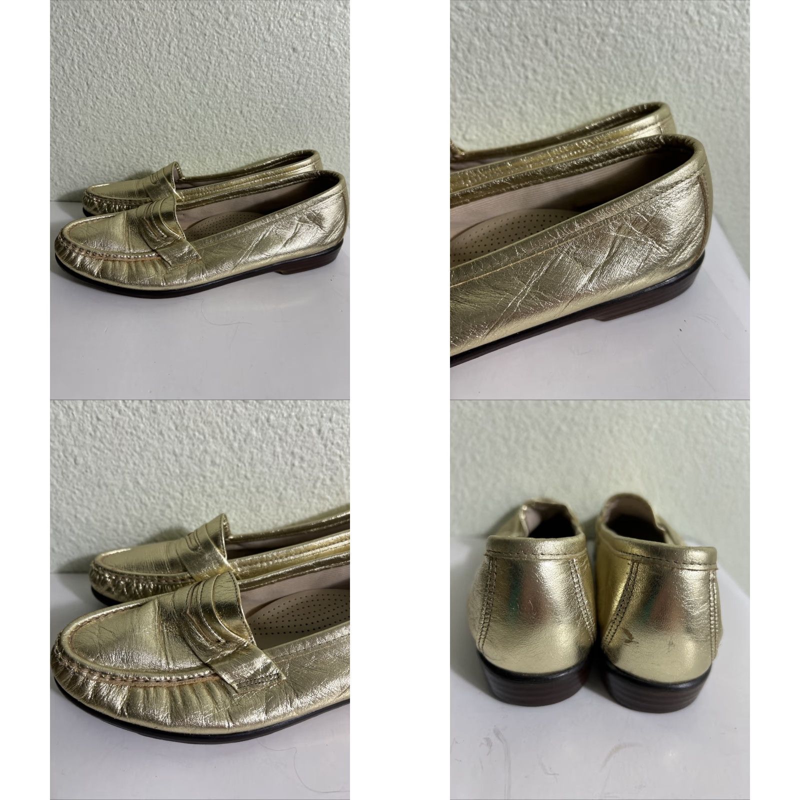 SAS SAS Women’s Size 9 W Gold Loafers Flat Slip On Size US 9 / IT 39 - 8 Thumbnail