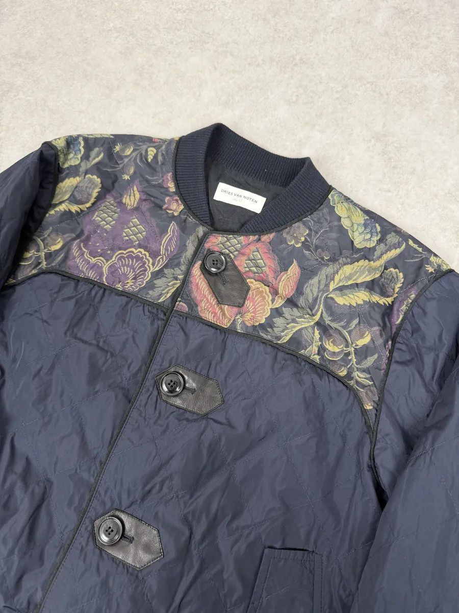 Dries Van Noten SS2014 Dries Van Noten Navy Floral Flowers Buttoned Jacket Size US S / EU 44-46 / 1 - 12 Thumbnail