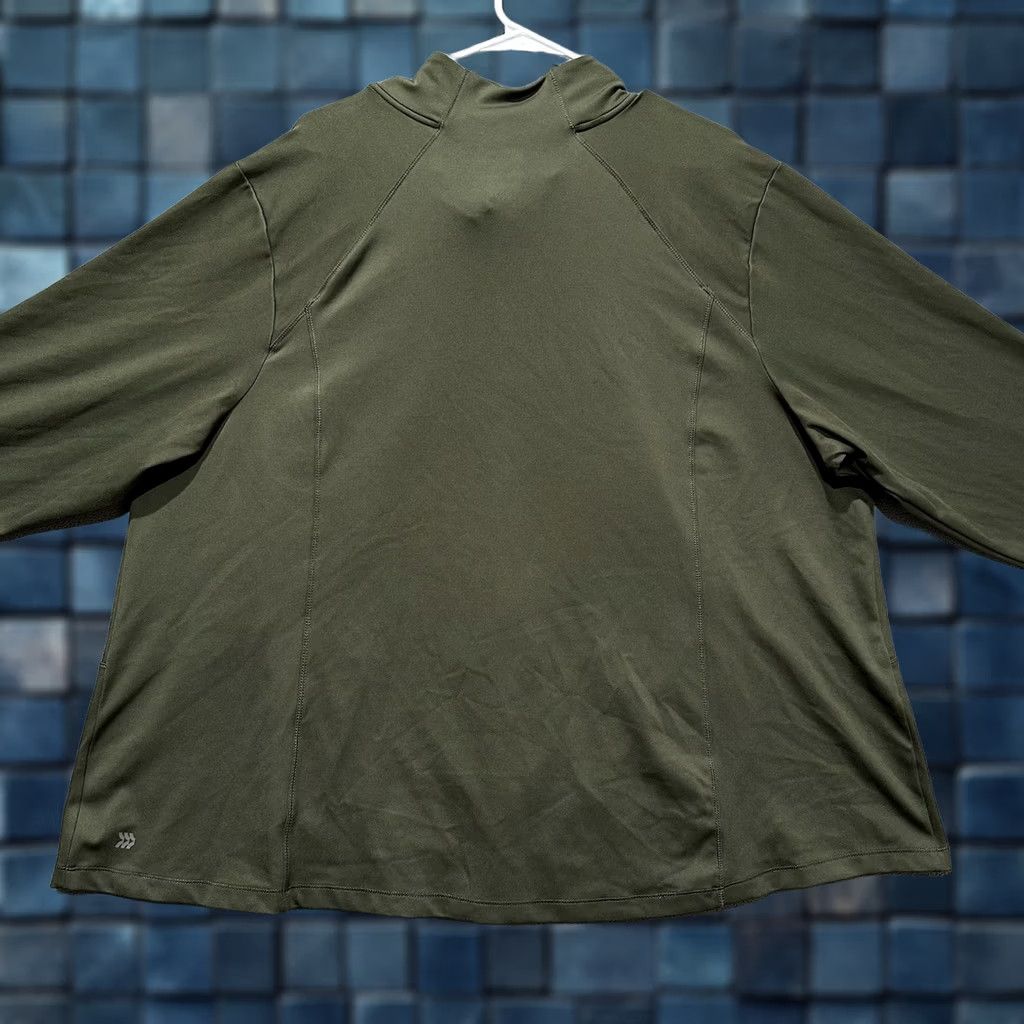 Vintage All In Motion Full Zip Jacket Womens 4X Green Thumbholes Activewear Shirt Size XXL / US 16-18 / IT 52-54 - 1 Thumbnail