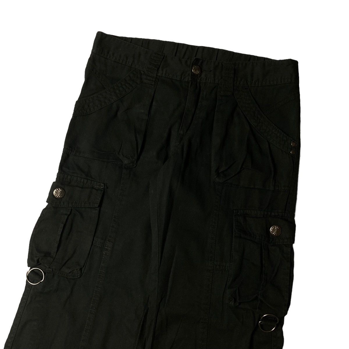 Japanese Brand × Le Grande Bleu (L.G.B.) 2000s Unknown Black Flared Cargo Pants Inspired Goa Size US 31 - 3 Thumbnail