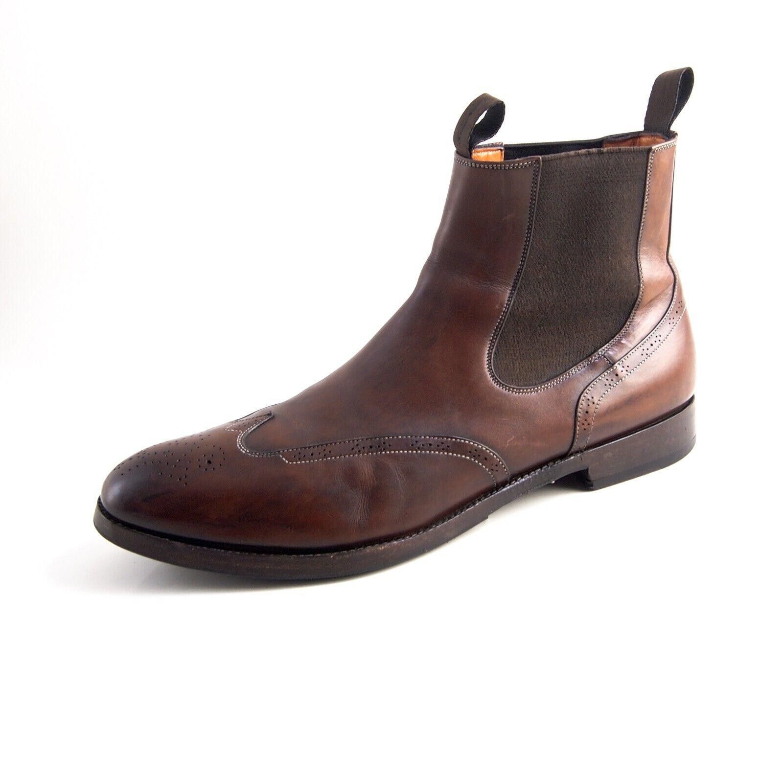 Santoni Santoni Chelsea Boots Brown Leather Mens US 10.5 EU 43.5 Size US 10.5 / EU 43-44 - 1 Thumbnail