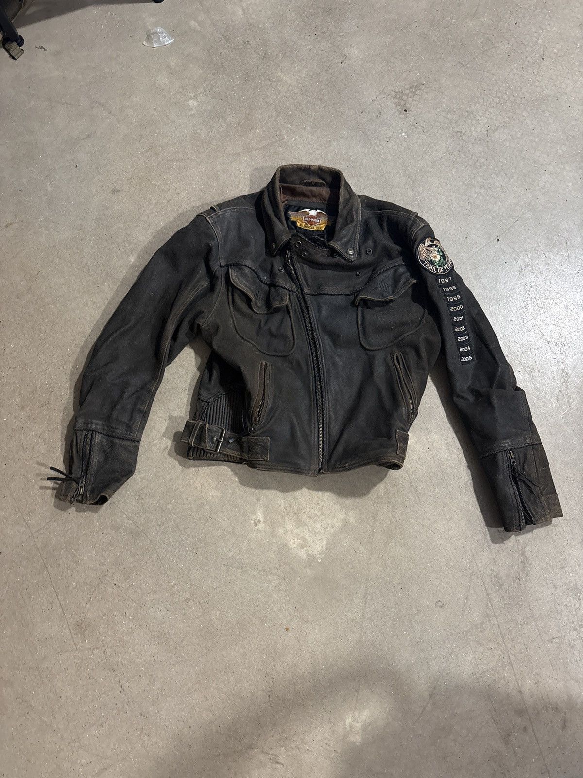Harley Davidson 2005 Harley Davidson Trail of Tears Leather Jacket Size US S / EU 44-46 / 1 - 1 Thumbnail