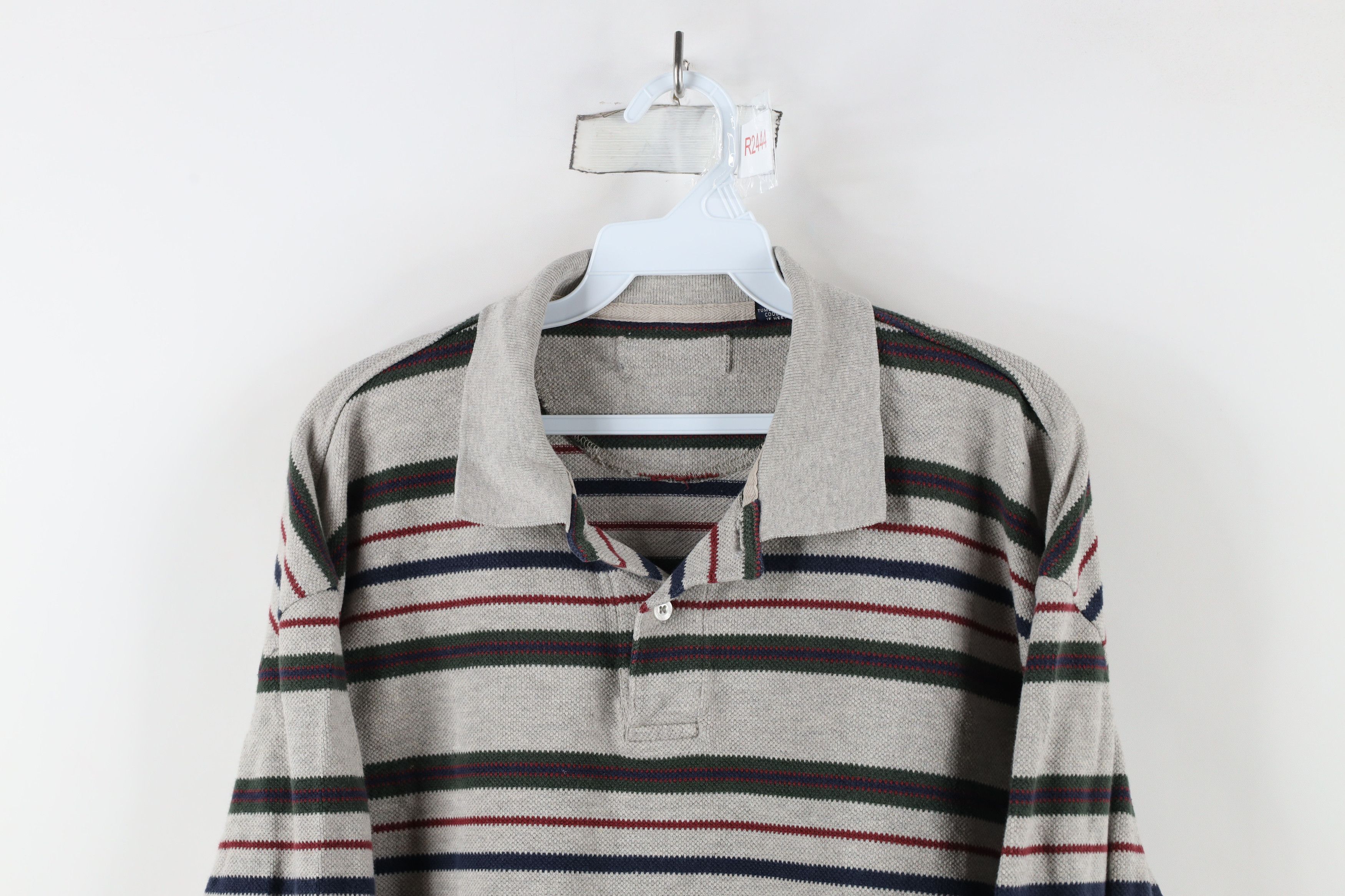 Vintage Vintage 90s Streetwear Thermal Knit Long Sleeve Rugby Polo Size US M / EU 48-50 / 2 - 2 Thumbnail