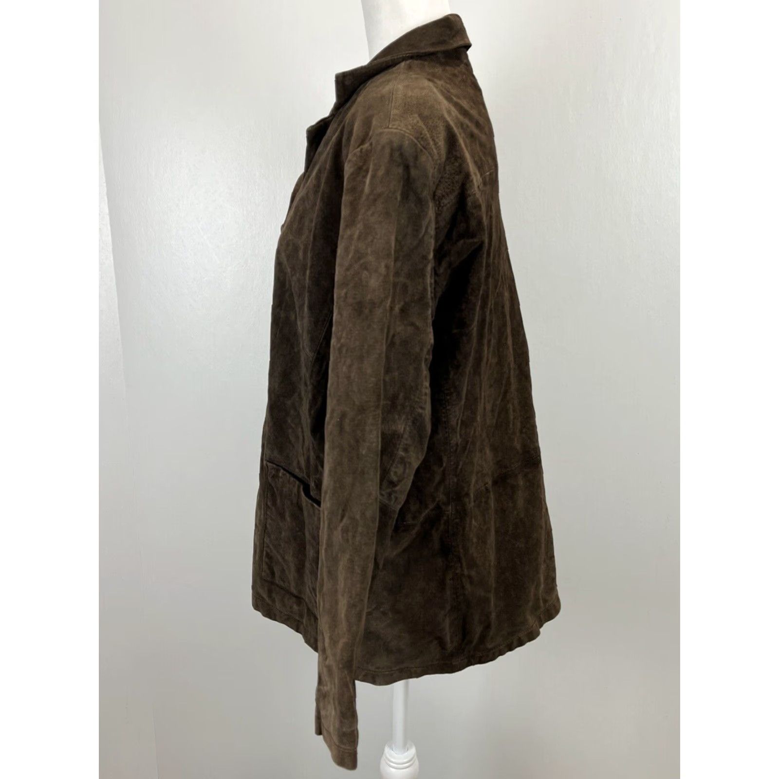 Vintage Vintage Stan Herman Suede Leather Coat Jacket Sz X-large Womens Lined Brown Shacket Size XL / US 12-14 / IT 48-50 - 2 Thumbnail