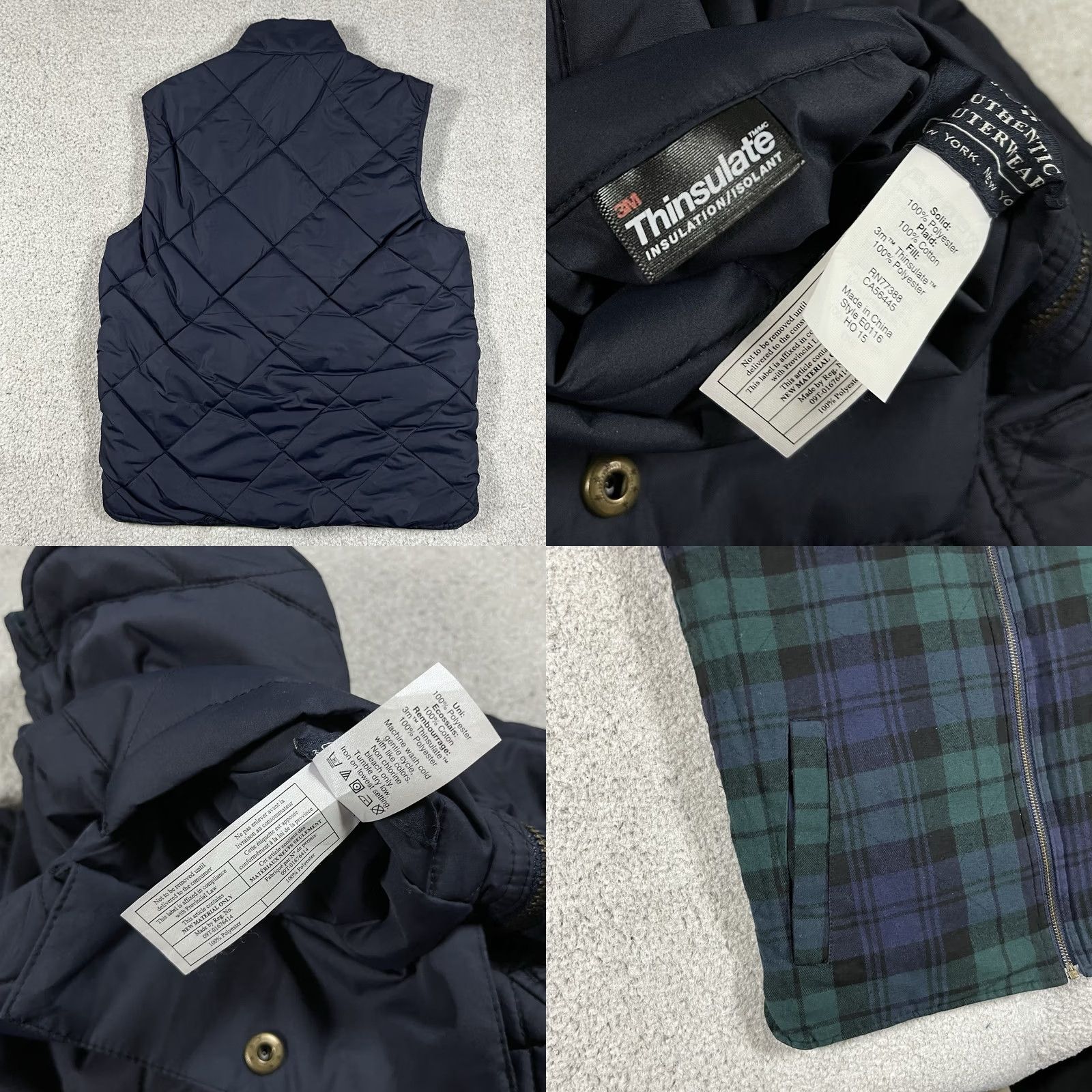 J.Crew J.CREW Vest Mens S Blue Diamond Quilted Reversible Full Zip Thinsulate Winter Fall Spring Insulated Pockets Outdoors Classic Preppy Size US S / EU 44-46 / 1 - 8 Thumbnail