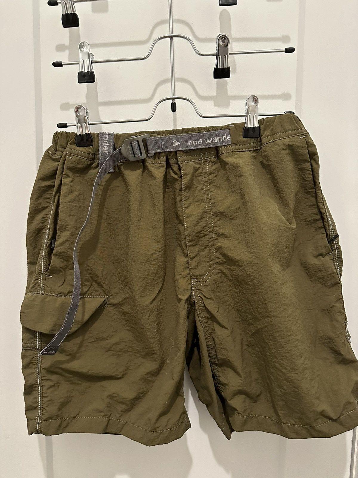 image of And Wander Ny Taffeta Hiker Shorts in Green, Men's (Size 29)