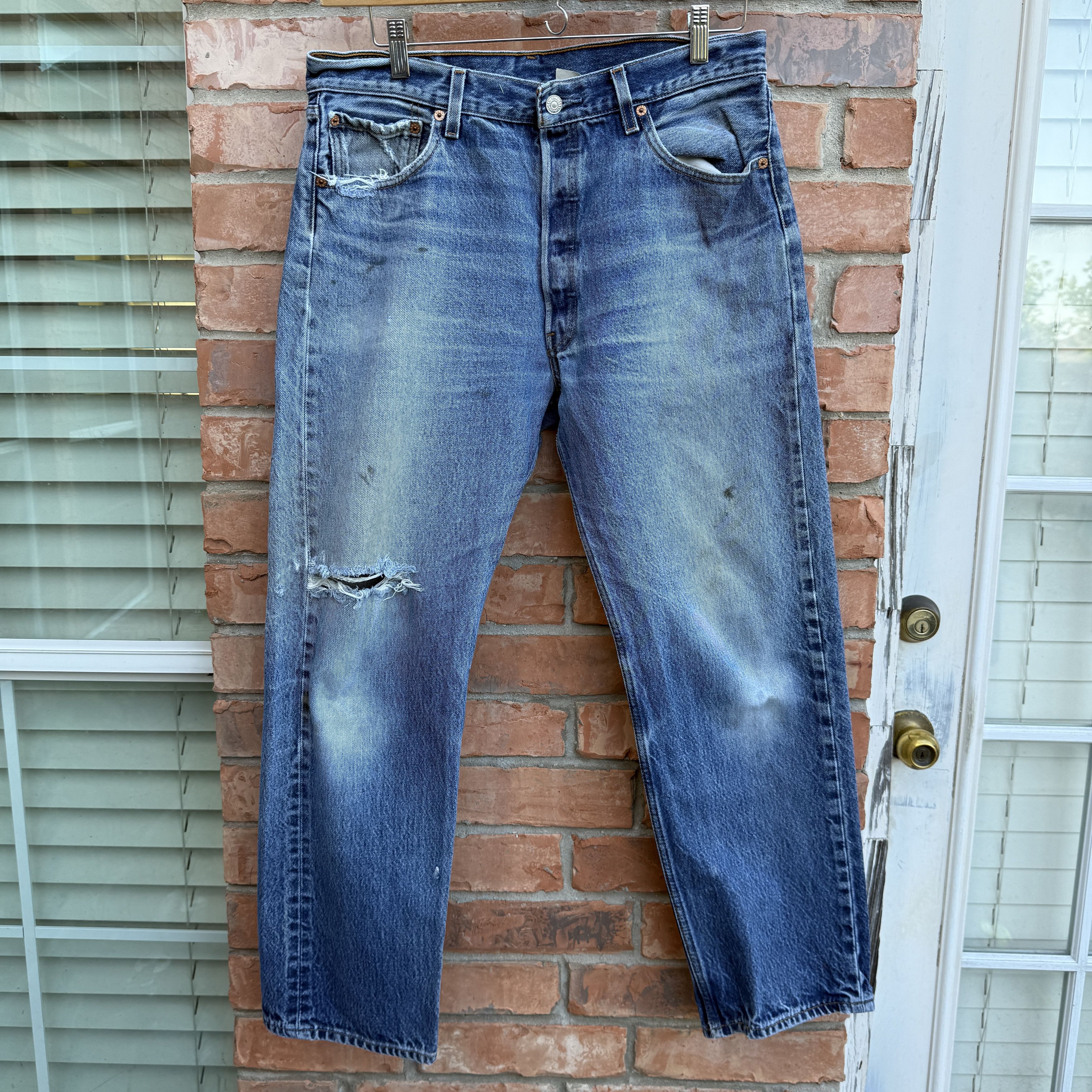 Levi's Vintage 90s Levis 501 Blue Button fly Denim Jeans Size US 34 / EU 50 - 1 Thumbnail