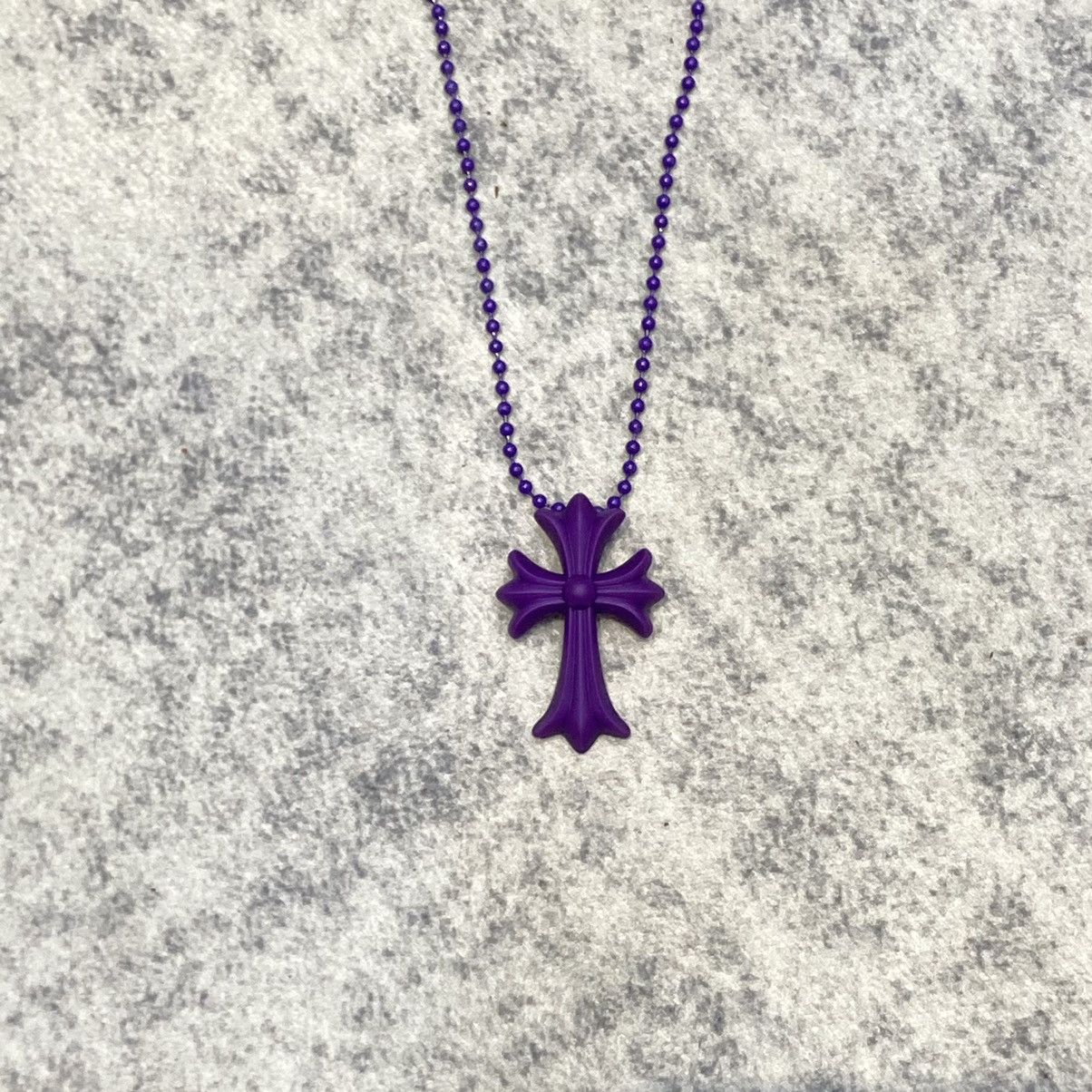 Chrome Hearts Chrome Hearts Silicrome Cross Necklace purple Size ONE SIZE - 3 Thumbnail