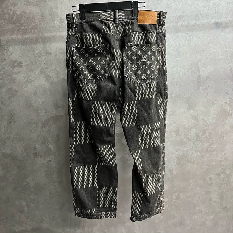 Louis Vuitton Louis Vuitton Black co-branded checkerboard casual straigh Size US 31 - 2 Thumbnail