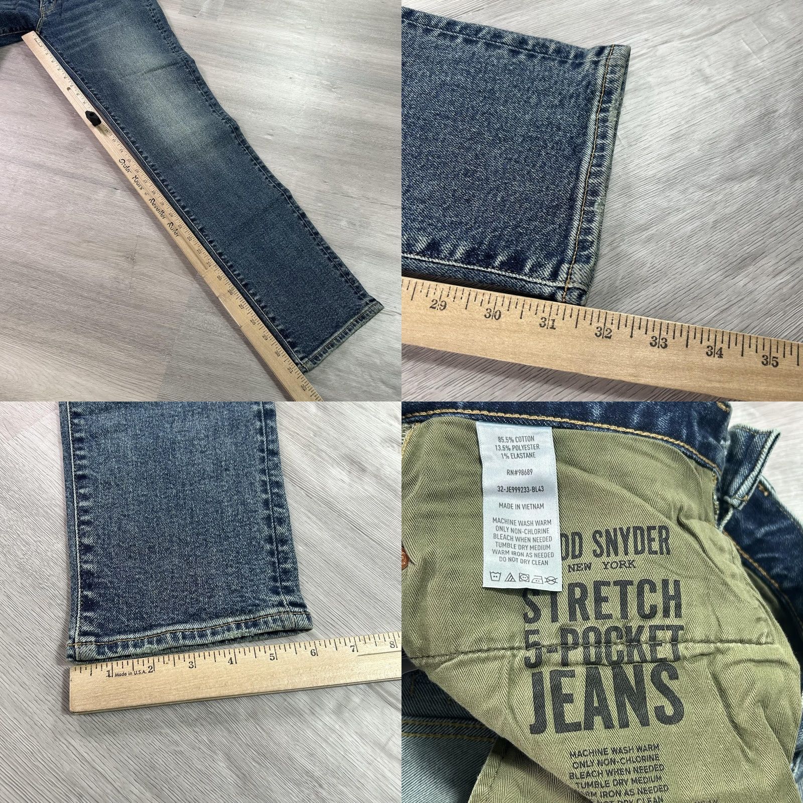 Todd Snyder Todd Snyder Jeans Mens 30x32 Medium Indigo Skinny Fit Stretch 5 Pocket Denim NEW Size US 30 / EU 46 - 9 Thumbnail