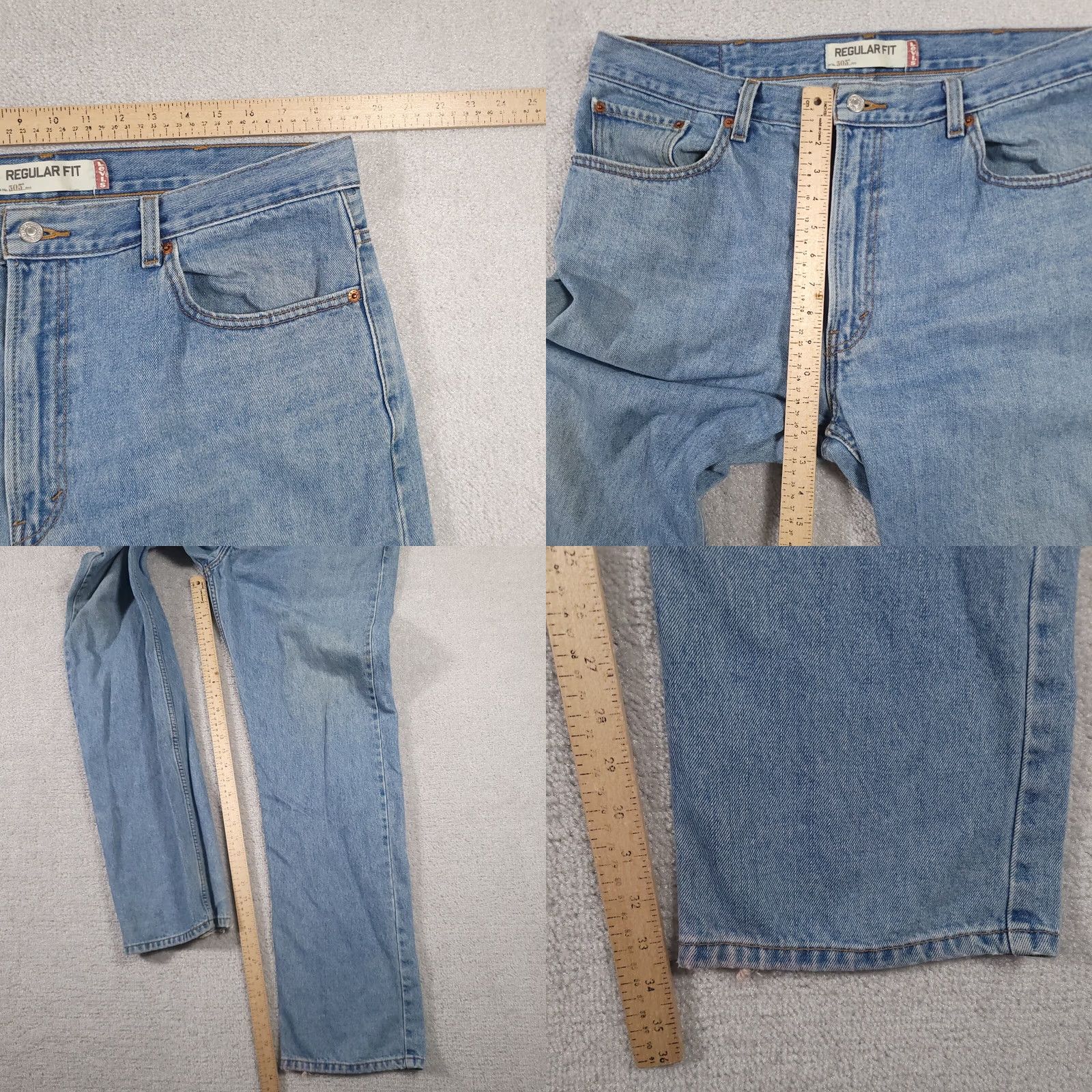 Levi's VINTAGE Levi's 505 Jeans Straight Men's 38x34 Grunge Blue Blue Jeans Regular Fit 5-Pocket Denim Belt Loops Zipper Button Straight Leg Casual Mens Size US 38 / EU 54 - 8 Thumbnail
