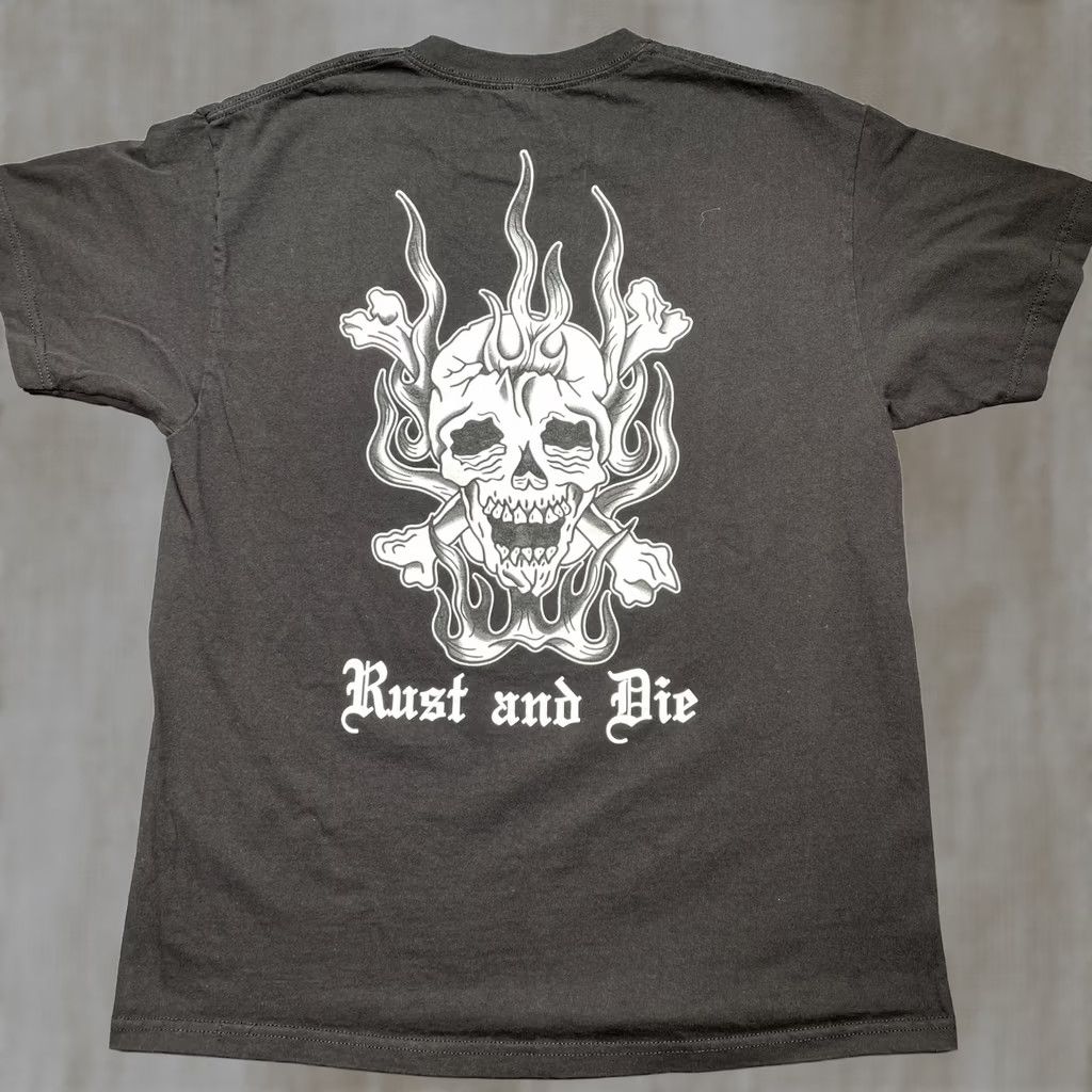 Gildan Kublai Khan Shirt Mens Large Black Rust And Die Skull Graphic Band Tee Gildan Size US L / EU 52-54 / 3 - 1 Thumbnail