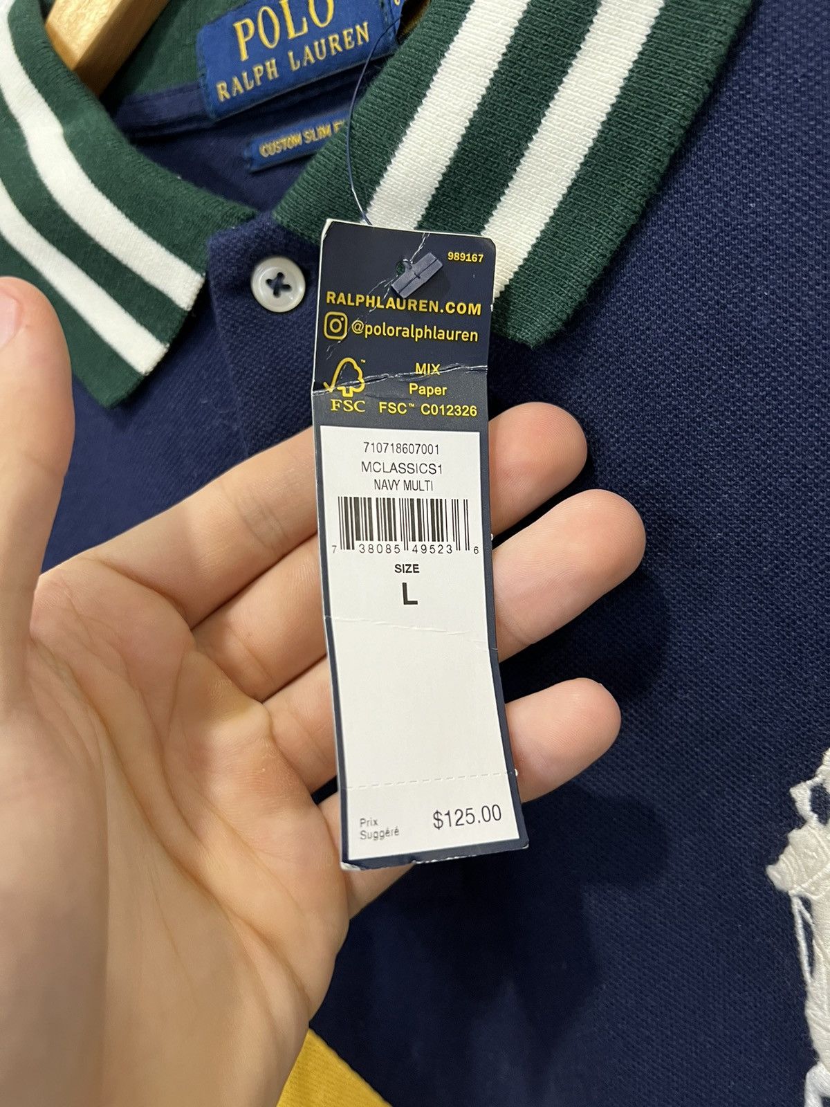 Vintage NWT Vintage Polo Ralph Lauren Blue Polo Shirt 90’s Size US L / EU 52-54 / 3 - 4 Thumbnail