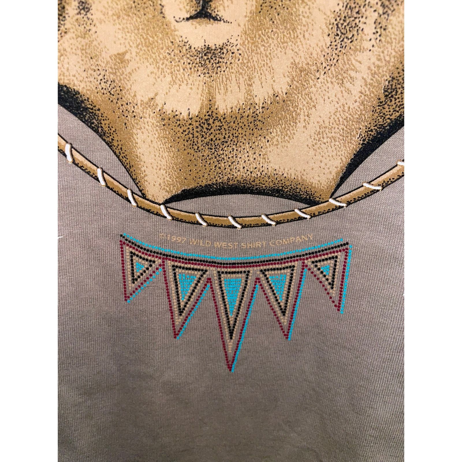 Jerzees Vintage Bear Shirt New Mexico Native American Brown Tee 90s Size US L / EU 52-54 / 3 - 6 Thumbnail