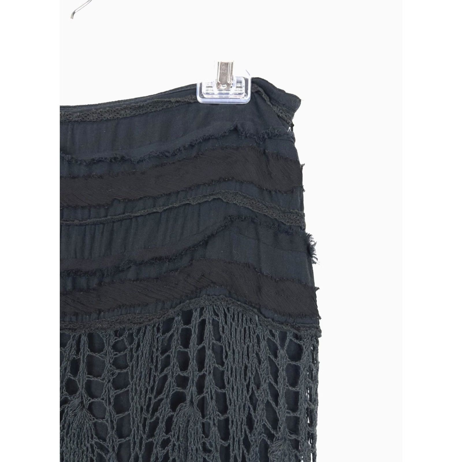Vintage DIMRI Skirt Womens M Black Crochet Bohemian Hippie Festival Boho Short Casual Summer Spring Women Size 32" / US 10 / IT 46 - 3 Thumbnail