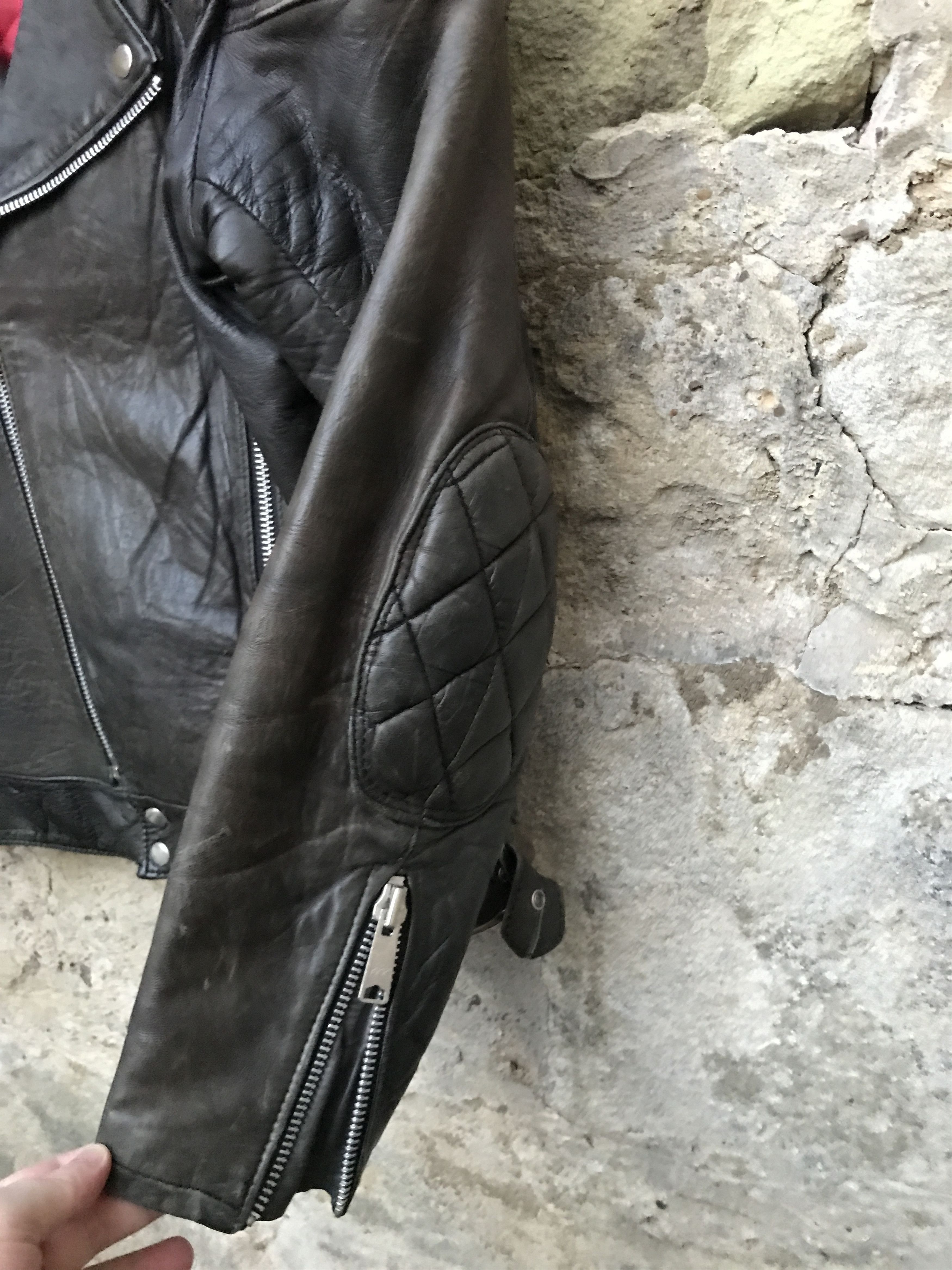 Vintage Rare Vintage 80s TT Leathers Distressed Leather Biker Jacket Size US M / EU 48-50 / 2 - 5 Thumbnail