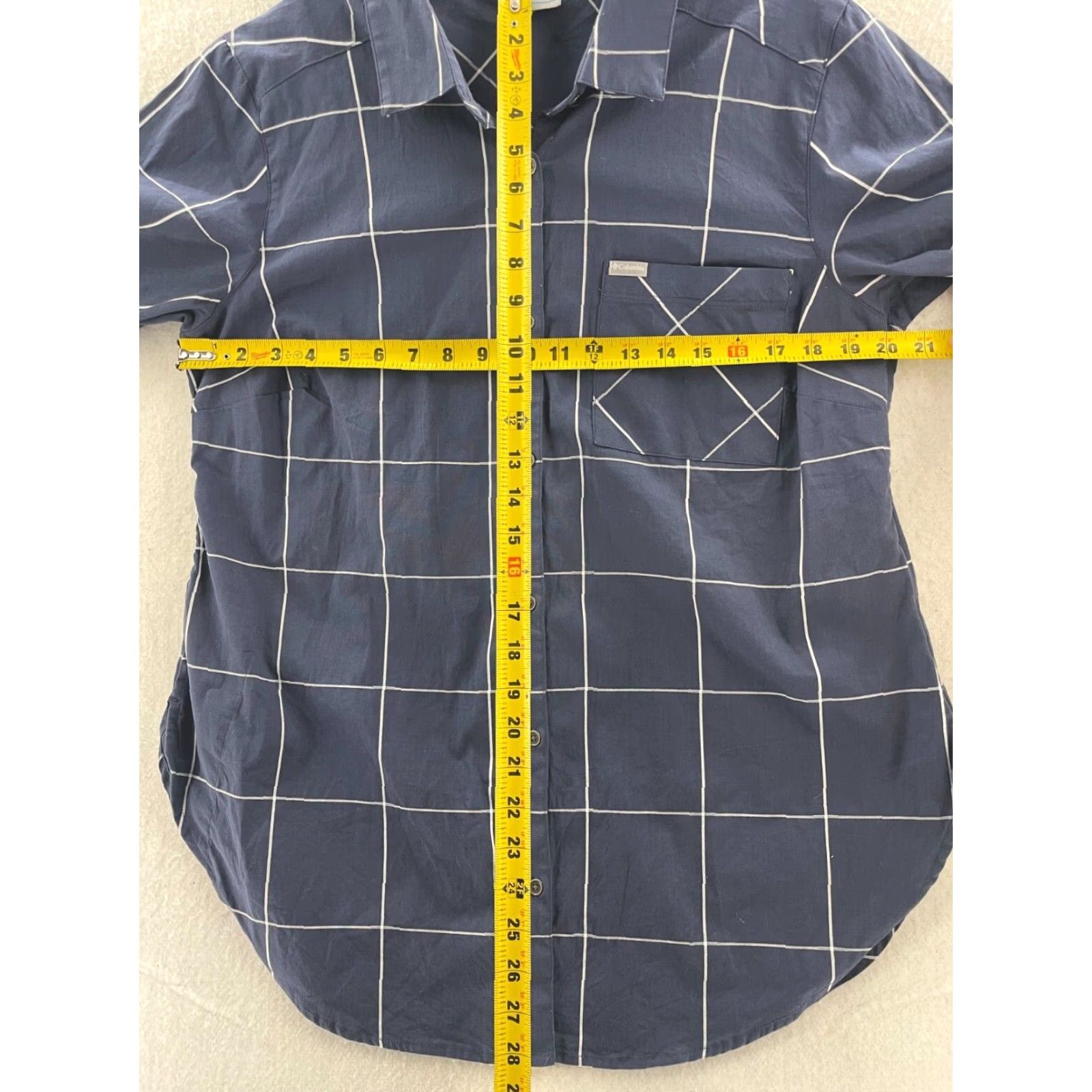 Vintage Columbia Shirt Mens Large Blue White Check Short Sleeve Button up Pocket Size US L / EU 52-54 / 3 - 5 Thumbnail