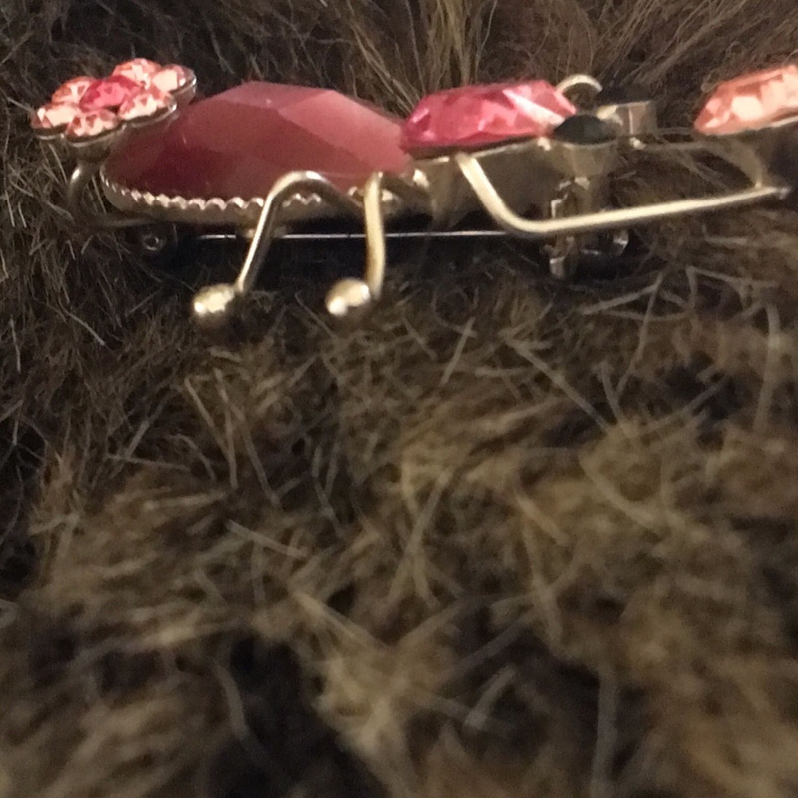 Jewelry Pink faceted stone spider pin brooch Size ONE SIZE - 4 Thumbnail