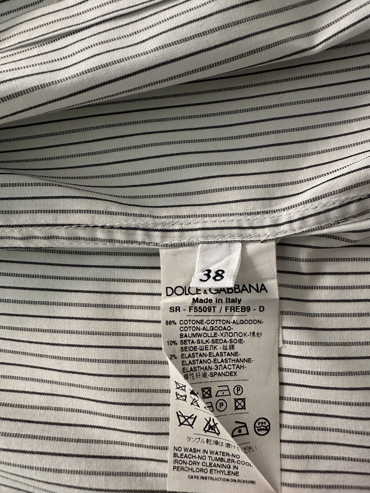 Dolce & Gabbana Dolce & Gabbana Striped Shirt with Satin Details – Size 38 Size XS / US 0-2 / IT 36-38 - 5 Thumbnail