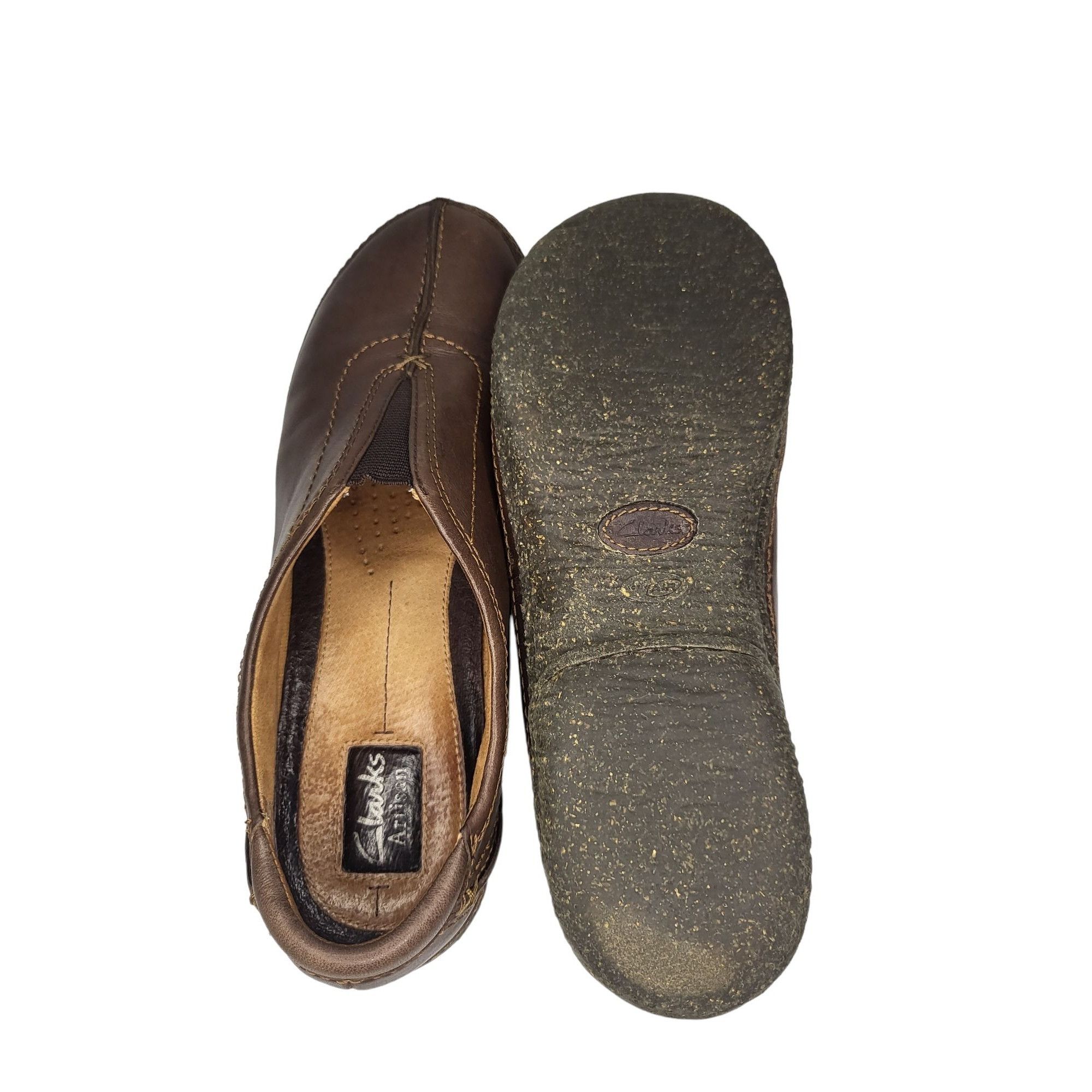Clarks Clarks Hailey Stork Shoes Women Sz 8.5 Slip On Brown Leather Size US 8.5 / IT 38.5 - 6 Thumbnail