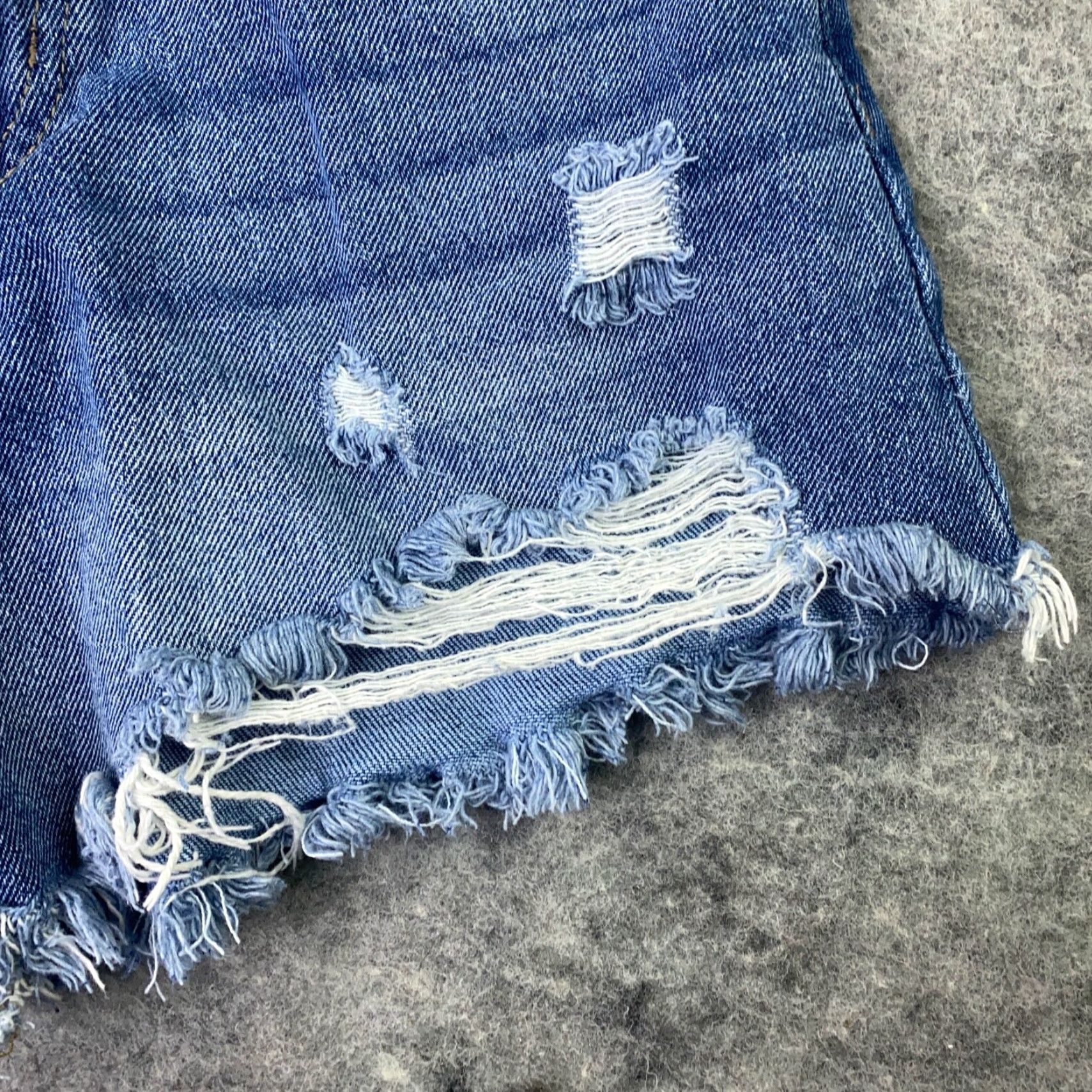 Denime Sincerely Jules Womens Shorts Size 1 Juniors Denim Blue Distressed Cut-Off Stretch Size 25" / US 0 / IT 36 - 4 Thumbnail