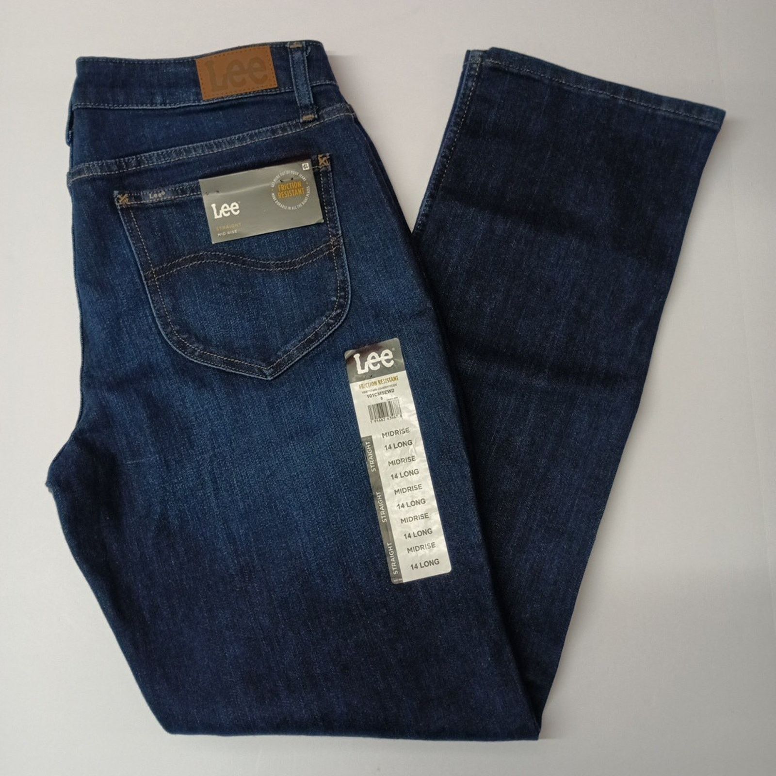 Lee Lee Straight Jeans Women's 14 Long Size 34x32 Blue Mid Rise Size 36" / US 14 / IT 50 - 1 Thumbnail