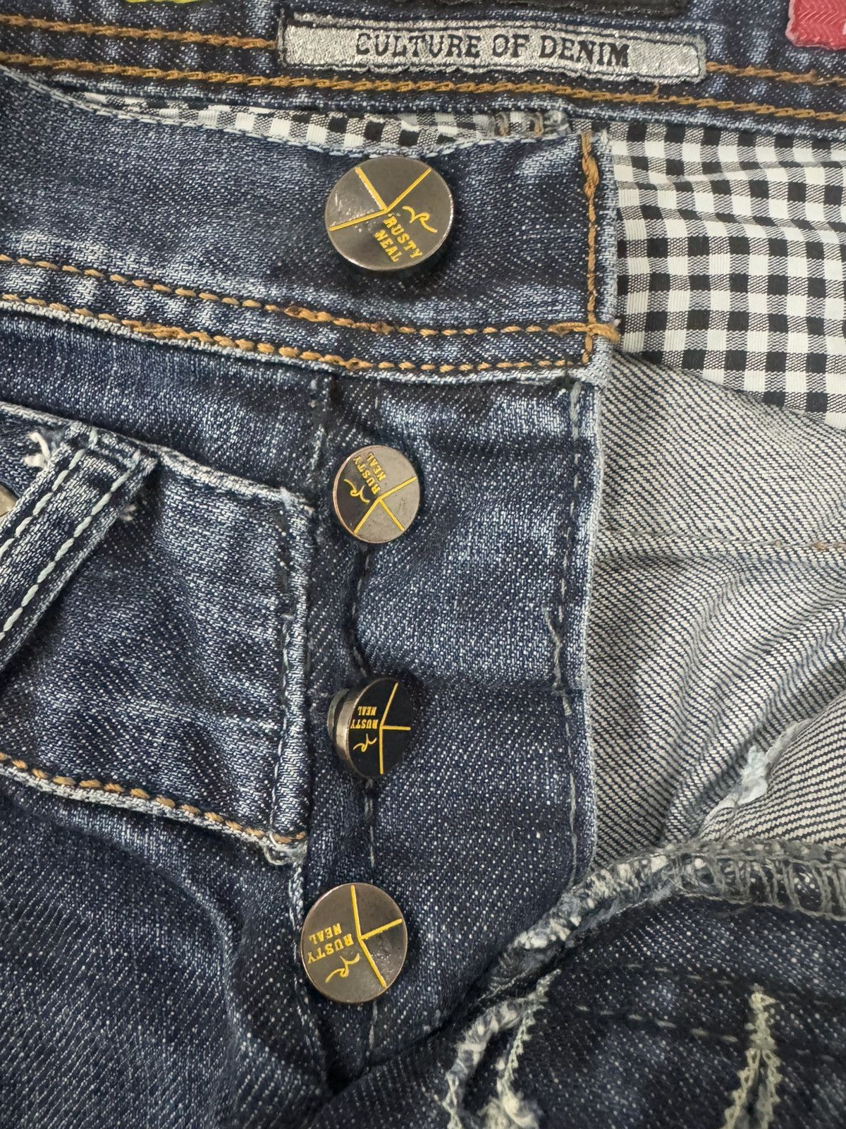 If Six Was Nine × Rusty × Vintage Vintage Rusty Neal Double Waist Low Rise Jeans Size US 34 / EU 50 - 7 Thumbnail