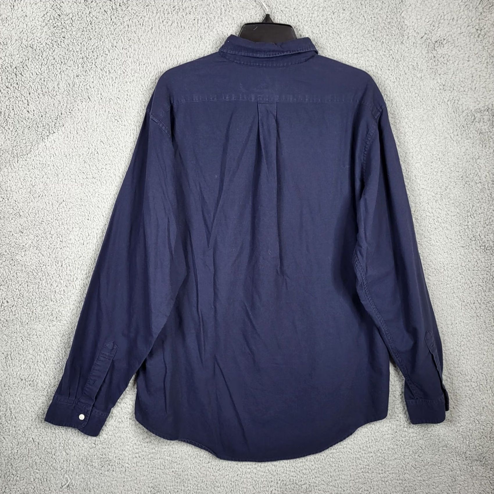 Ralph Lauren RALPH LAUREN JEANS CO. Men’s navy blue cotton button up shirt L/G Size L Casual Classic Button-Down Collar Mens Regular Fit Knit Blue Size US L / EU 52-54 / 3 - 3 Thumbnail