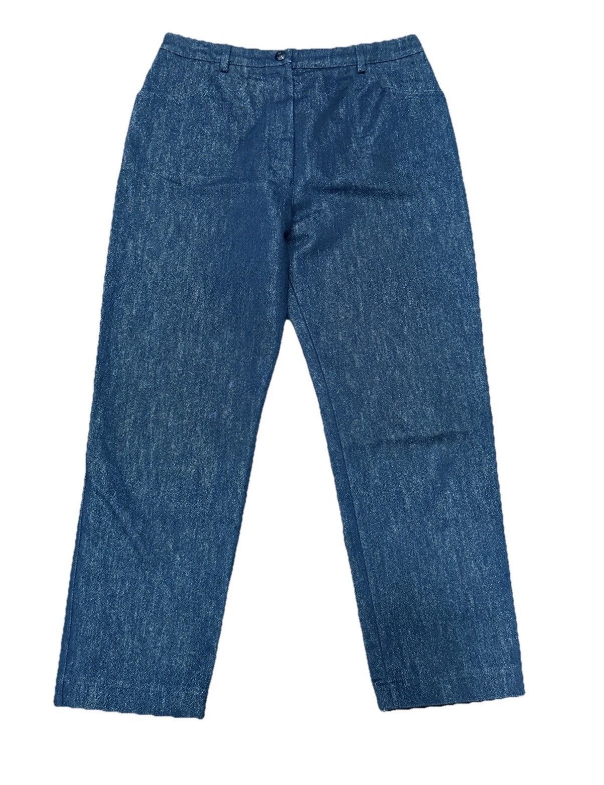 Alaia Alaia Metallic Cropped High Rise Straight Leg Indigo Jeans Size 30" / US 8 / IT 44 - 1 Thumbnail