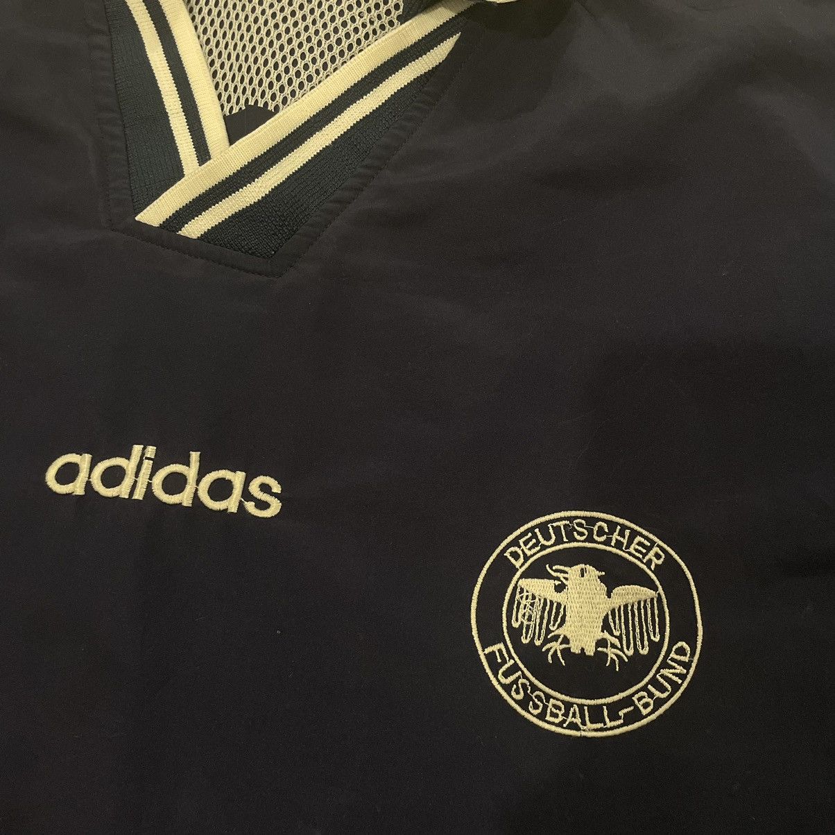 Adidas × Vintage Adidas Germany 90s germania jersey navy tee shirt deutscher Size US L / EU 52-54 / 3 - 2 Thumbnail