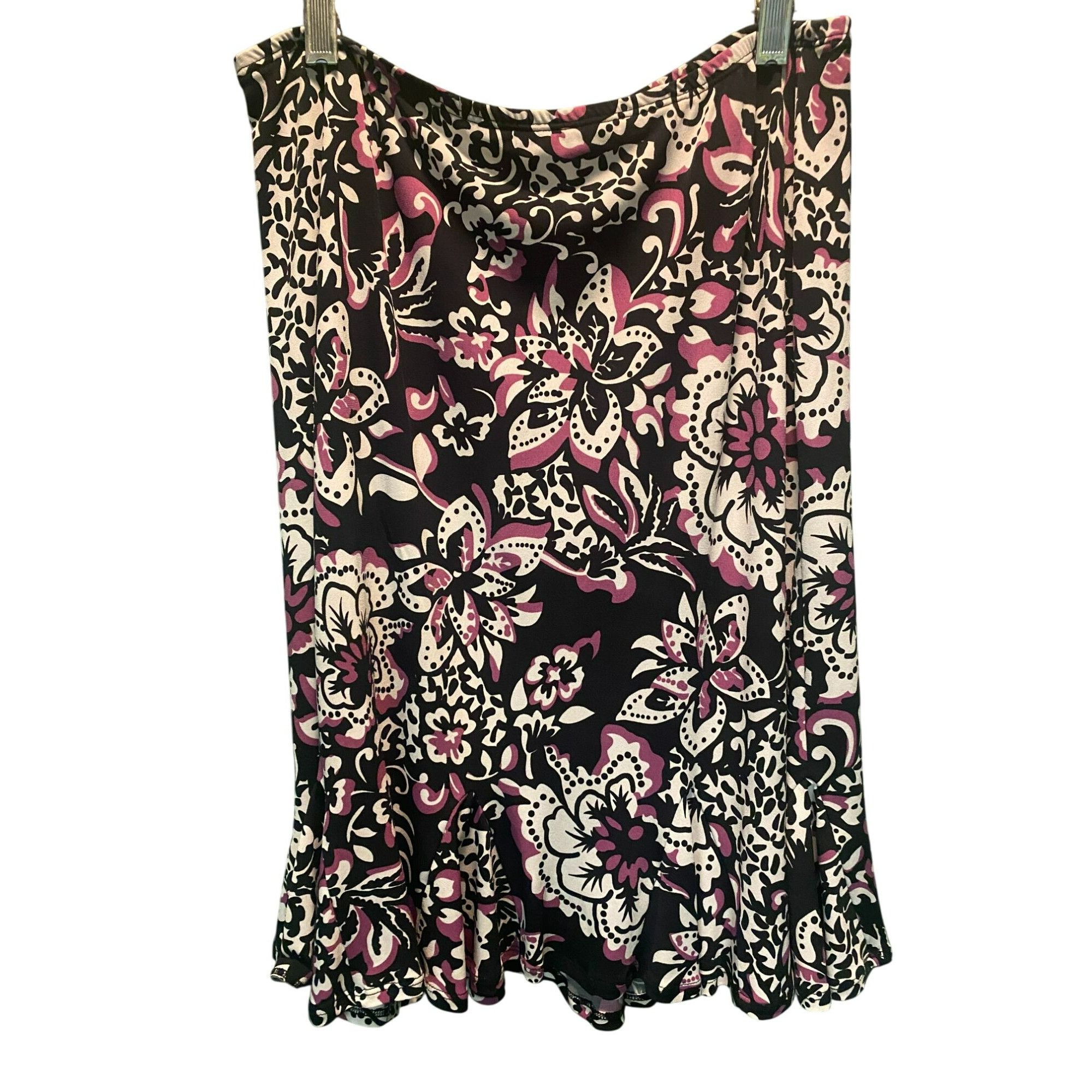 Other Petite Sophisticate Womens Black White Pink Floral Print Ski Size 27" / US 4 / IT 40 - 2 Thumbnail