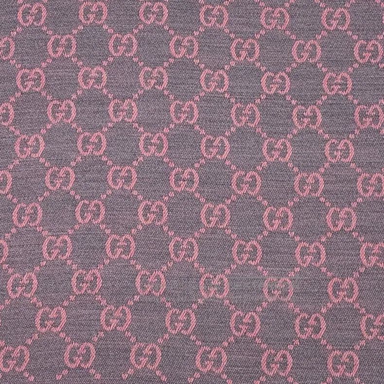 Gucci Gucci Pink logo jacquard full print wool tassel scarf Size ONE SIZE - 3 Thumbnail