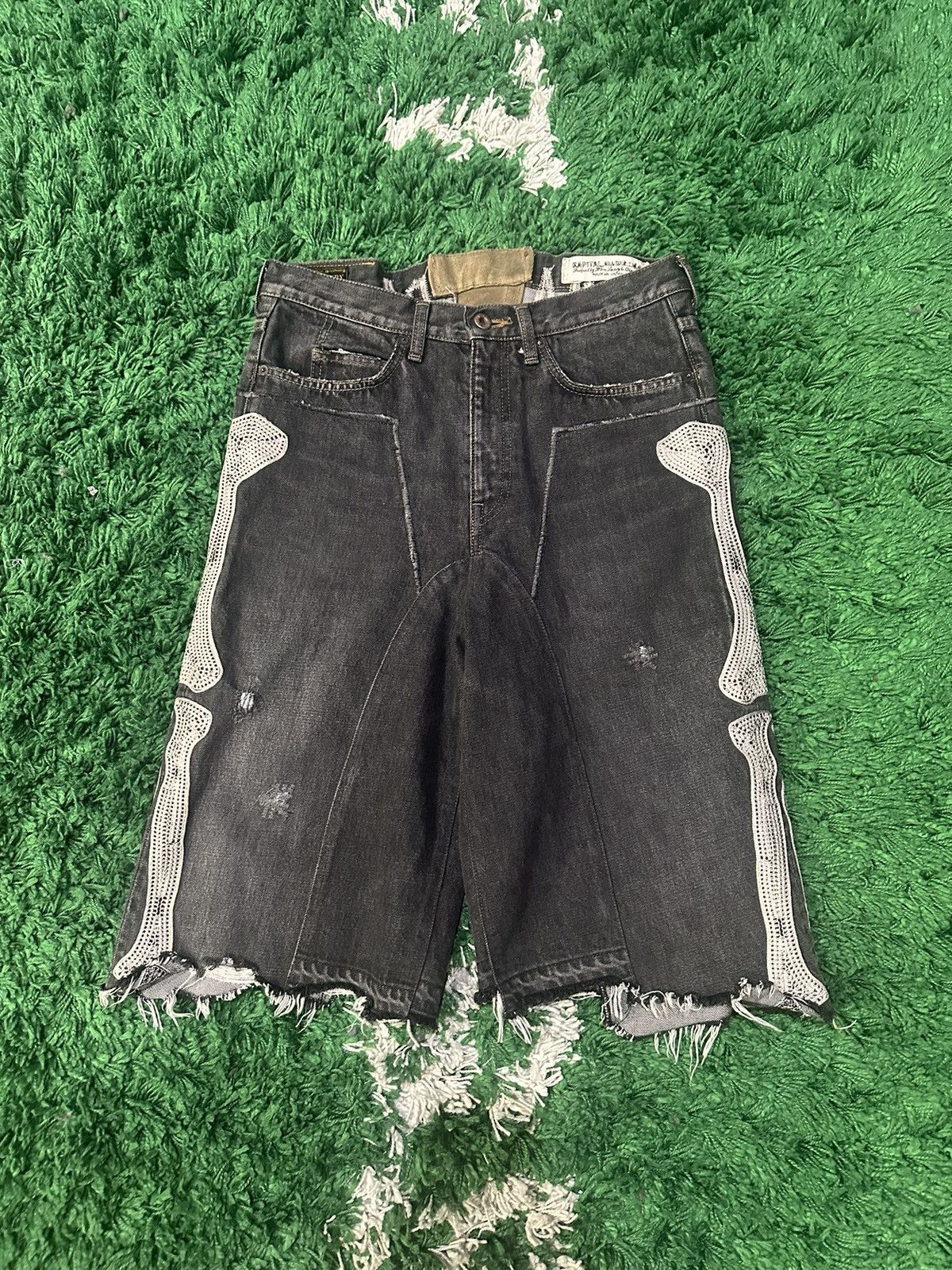 パンツ kapital bone black denim shortpants Buy Kapital Bone Denim Shorts 'Black' - EK 1449 BLAC | GOAT