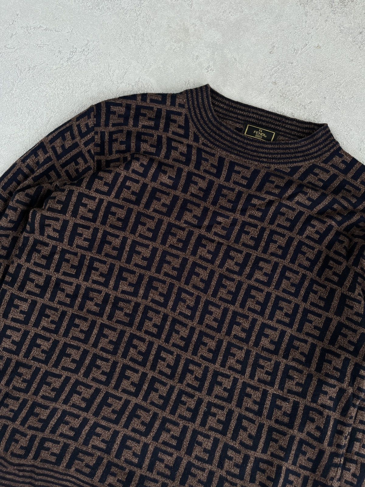 Fendi 💥Send Offer 💥 Vintage Fendi zucca Monogram Knit sweater Size US M / EU 48-50 / 2 - 4 Thumbnail